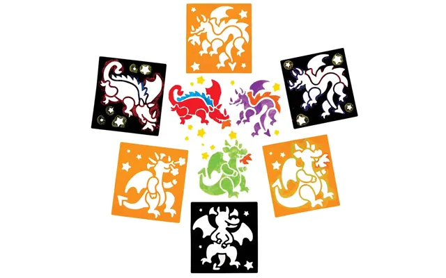 Dragon Stencils Pack Of 8 Chinese New Year Crafts - Washable