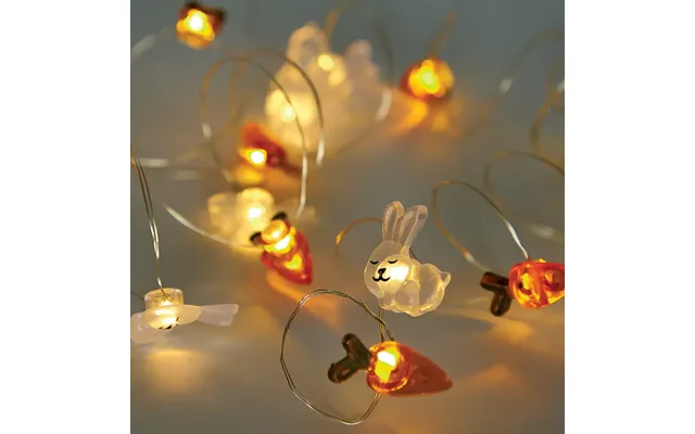 Easter Bunny & Carrot Led String Lights Each Set Easter Party Supplies
