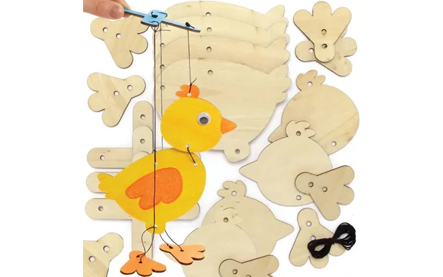 Easter Chick Wooden Marionette Kits Pack Of 3 Self-assemble & Decorate
