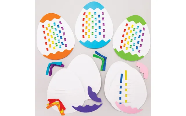 Easter Egg Weaving Kits Pack Of 6 Easter Crafts For Kids 7 Assorted Ribbon Colours - Light Blue, Dark Blue, Orange, Gree product image