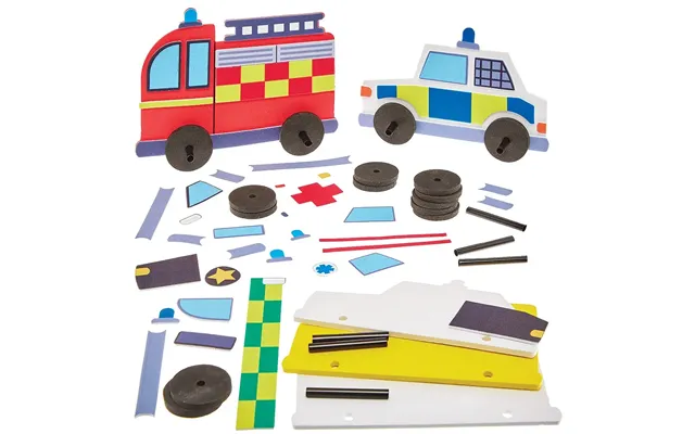 Emergency Vehicles Push Along Kits Pack Of 5 Educational Crafts - 5 Assorted Designs