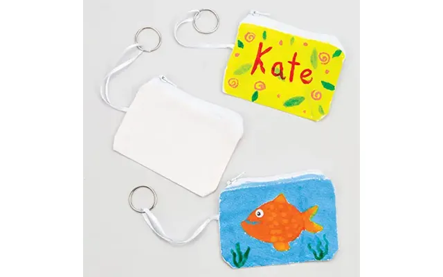 Fabric Purse Keyrings Pack Of 6 Decoration Craft Kits