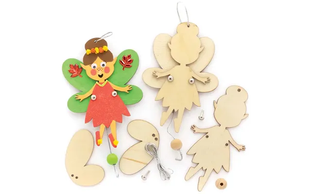 Fairy Wooden Dancing Puppet Decoration Kits Pack Of 5 Christmas Crafts