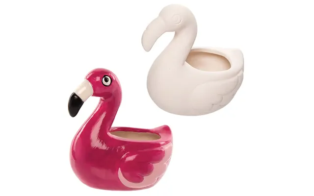 Flamingo Ceramic Flowerpots Box Of 2 Nature Craft Kits
