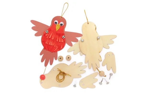 Flapping Bird Wooden Puppet Decoration Kits Pack Of 5 Decoration Craft Kits