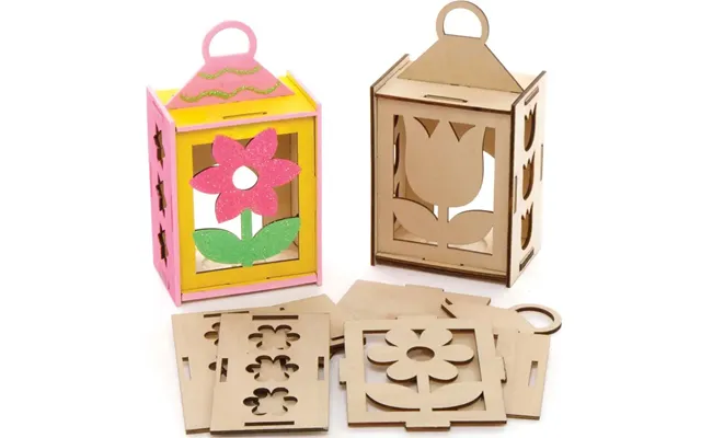 Flower Wooden Lantern Kits Pack Of 3 Craft Kits For Kids product image