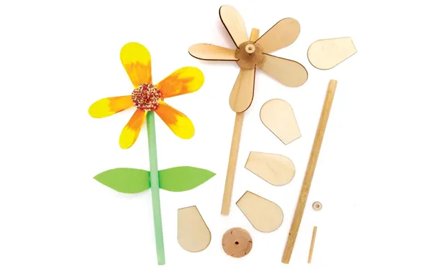 Flower Wooden Windmill Kits Pack Of 5 Nature Craft Kits