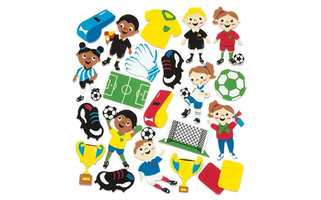 Football Foam Stickers Pack Of 120 30 Assorted Designs - 20mm-70mm Size
