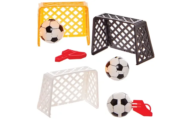Football Goal Sets Pack Of 8 4 Assorted Goal Colours - Black, White, Blue & Orange, Small Toys Party Bag Fillers