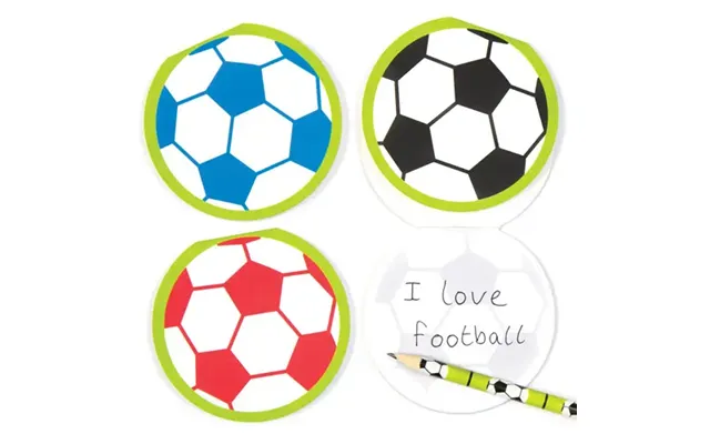 Football Notepads Pack Of 12 Paper & Card 3 Assorted Colours - Blue, Red & Black
