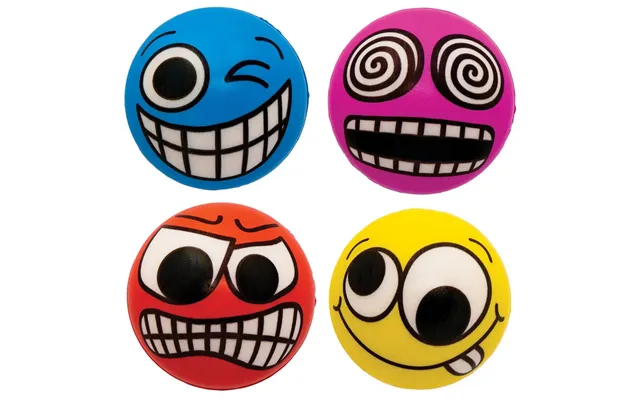 Funky Face Squeezy Balls Pack Of 6 Soft & Sensory Toys 6 Assorted Colours - Red, Pink, Blue, Green, Yellow & Orange
