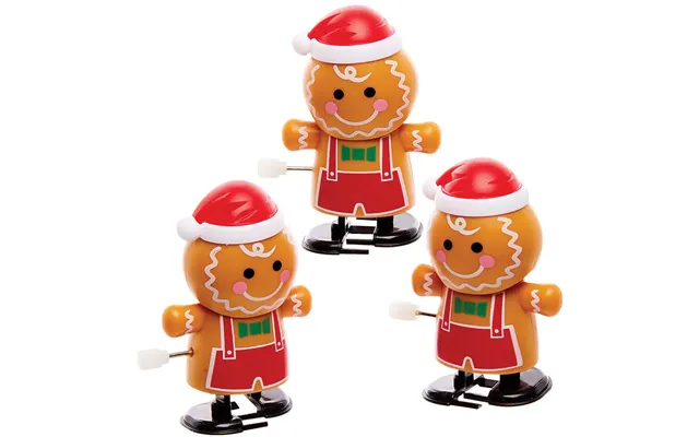Gingerbread Man Wind-up Racers Pack Of 3 Christmas Toys