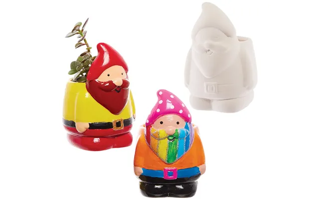 Gnome Ceramic Flowerpots Box Of 2 Nature Craft Kits