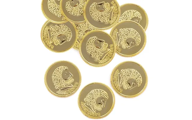 Gold Treasure Coins Pack Of 100 Pocket Money Toys - 30mm Diameter