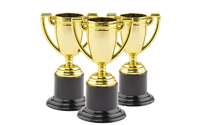 Gold Trophies Pack Of 6 Pocket Money Toys - Party Bag Filler Prizes