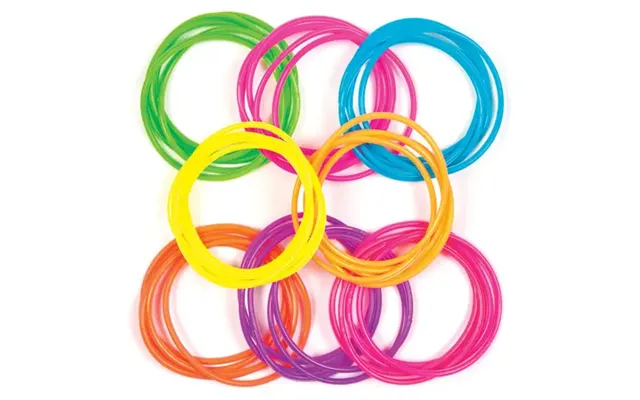 Gummy Bracelets Pack Of 40 Assorted Bright Colours - Bracelet Size 6cm Diameter