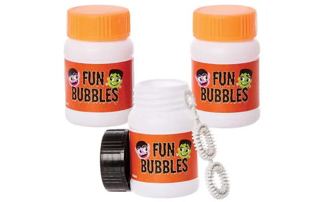 Halloween Blow Bubbles Pack Of 10 Halloween Toys 2 Assorted Lid Colours - Orange & Black
