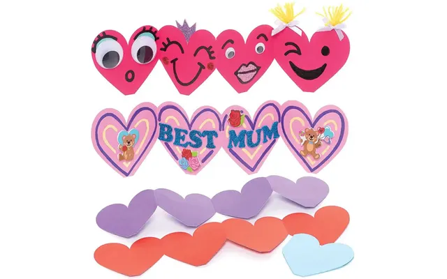Heart Concertina Cards Pack Of 10 Mother's Day Homemade Greeting Card - 5 Assorted Colours
