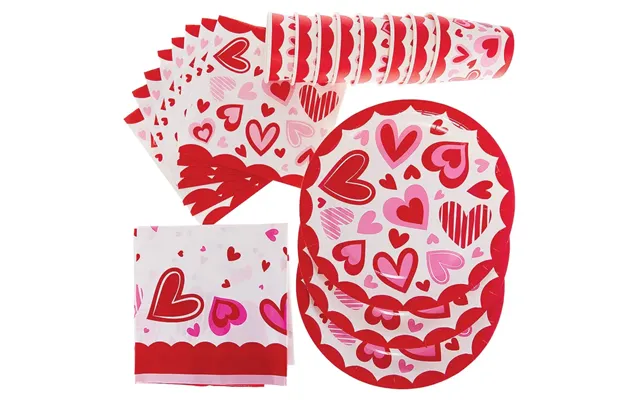 Heart Party Tableware Set Per Set Table Cover - Cups