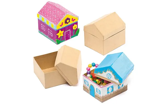 House Craft Boxes Pack Of 4 Size 9cm X 8cm X 7cm - Removable Roof