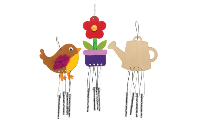 In The Garden Wooden Windchimes Pack Of 4 Bird - Snail