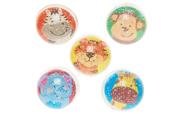 Jungle Chums Glitter Bouncy Balls Pack Of 10 Pocket Money Toys
