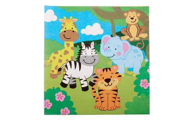 Jungle Chums Party Napkins Pack Of 20 Party Tableware