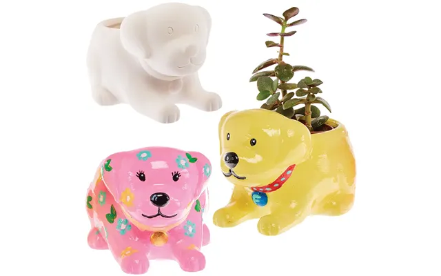 Labrador Dog Ceramic Flowerpots Box Of 2 Nature Craft Kits