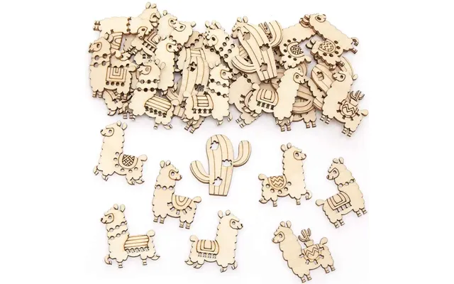 Llama Mini Wooden Shapes Pack Of 100 Craft Blanks & Bases