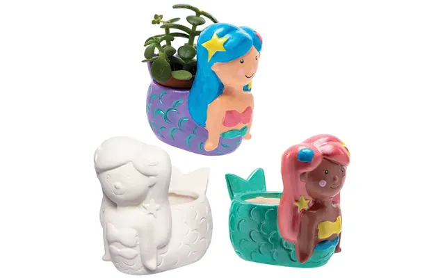 Mermaid Ceramic Flowerpots Box Of 3 Nature Craft Kits