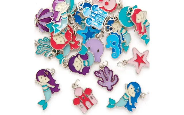 Mermaid Charms Pack Of 30 21 Assorted Designs - Metal Jewellery Charms