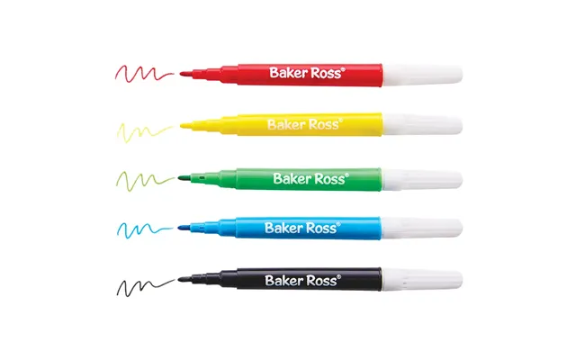 Mini Fibre Tip Pens Per 8 Packs Art Supplies, Art Materials 5 Assorted Colours - Blue, Red, Green, Yellow & Black