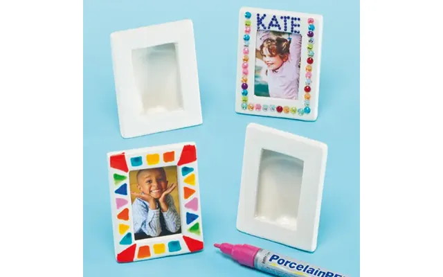 Mini Porcelain Photo Frames Box Of 4 Decoration Craft Kits - Height 8cm