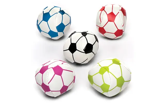 Mini Soft Footballs Pack Of 5 Pocket Money Toys, 5 Assorted Colours - Red, Black, Blue, Purple & Green
