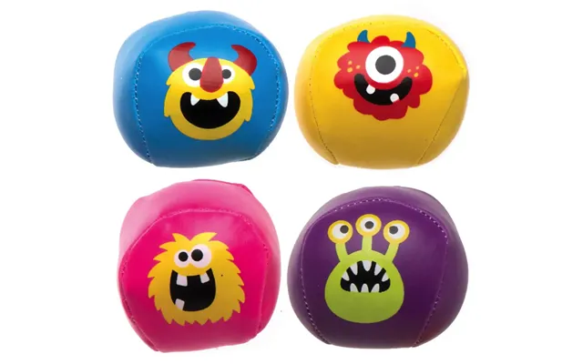 Monster Bunch Mini Soft Balls Pack Of 6 Halloween Toys 6 Assorted Ball Colours - Orange, Purple, Pink, Yellow, Blue & Gr