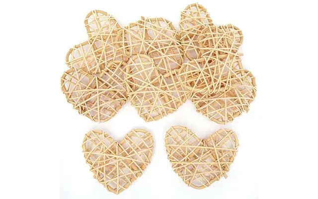 Natural Rattan Hearts Pack Of 10 Natural Craft Materials