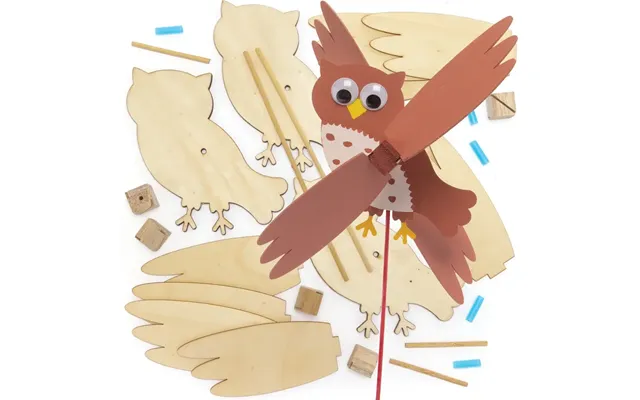 Owl Wooden Windmill Kits Pack Of 3 Christmas Crafts