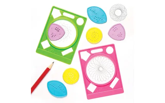 Pattern Creator Stencils Pack Of 8 Art Supplies, Art Materials 2 Assorted Colours - Pink & Green