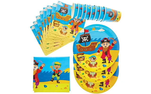 Pirate Tableware Party Pack Per Set Table Cover - Cups