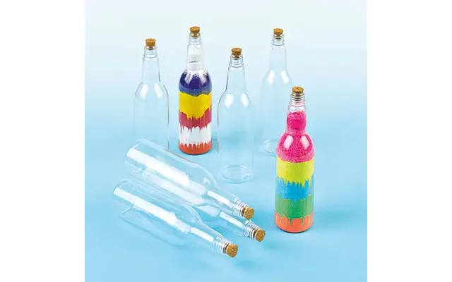 Plastic Art Bottles Pack Of 4 Art Supplies - Cork Stopper Included
