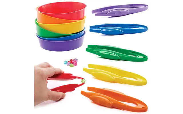 Plastic Tweezers & Sorting Trays Pack Of 6 Sets Sort - Store & Collect