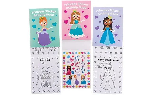 Princess Sticker Activity Books Pack Of 8 Creative Play Toys