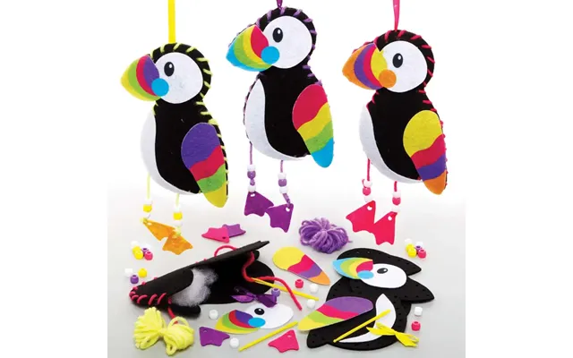 Puffin Sewing Kits Pack Of 3 Sewing & Weaving Craft Kits 3 Wool Colours - Pink, Purple & Yellow product image