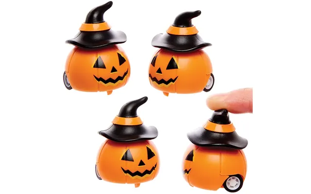 Pumpkin Pull Back Racers Pack Of 5 Halloween Toys - Party Bag Fillers