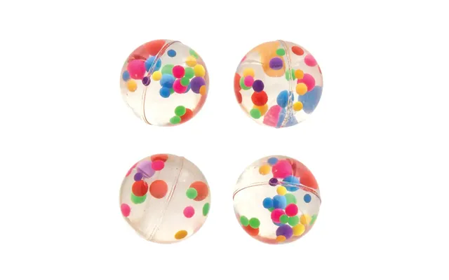 Rainbow Bead Bouncy Balls Pack Of 8 Pocket Money Toys - Great For Party Bags