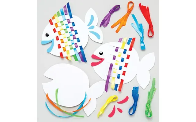 Rainbow Fish Weaving Kits Pack Of 6 Sewing & Weaving Craft Kits - Self-adhesive Foam Templates product image