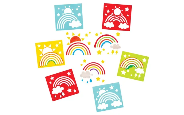 Rainbow Stencils Pack Of 8 Washable - Print & Decorate