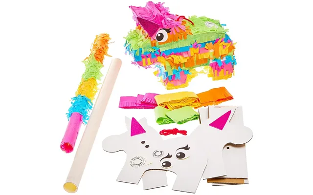 Rainbow Unicorn Pinata Kit Each Party Decorations 5 Assorted Colour Strips - Pink, Blue, Green, Yellow & Orange