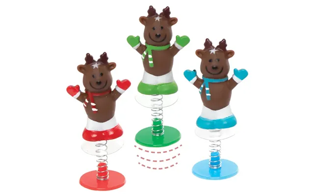 Reindeer Jump-ups Pack Of 6 Fun Festive Toys - 3 Colours