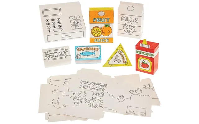 Role Play Shop Colour-in Groceries Pack Of 11 Assorted 3d Supermarket-themed Designs - 4 product image